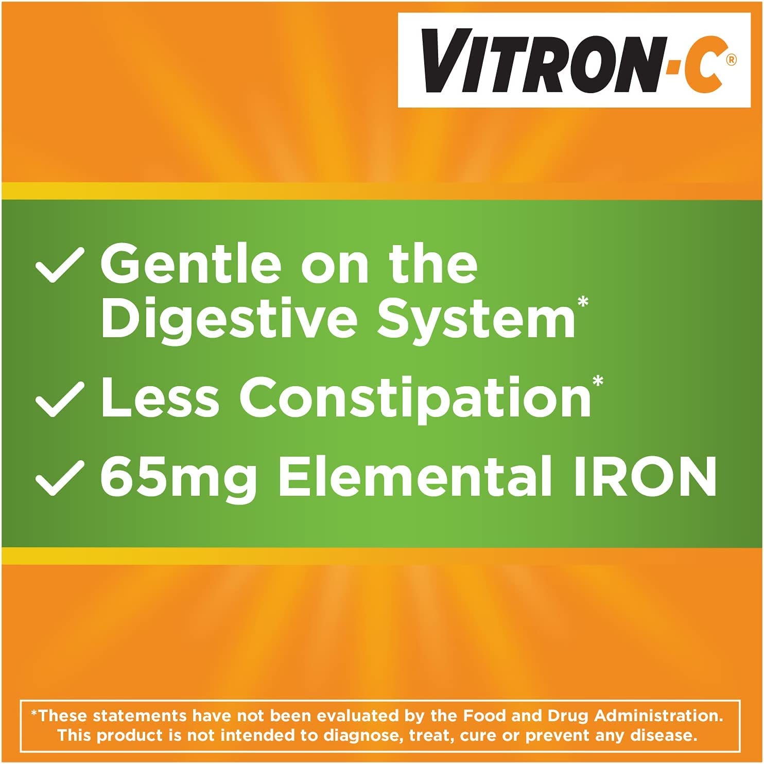 Vitron-C High Potency Iron Supplement bottle with a measuring spoon
