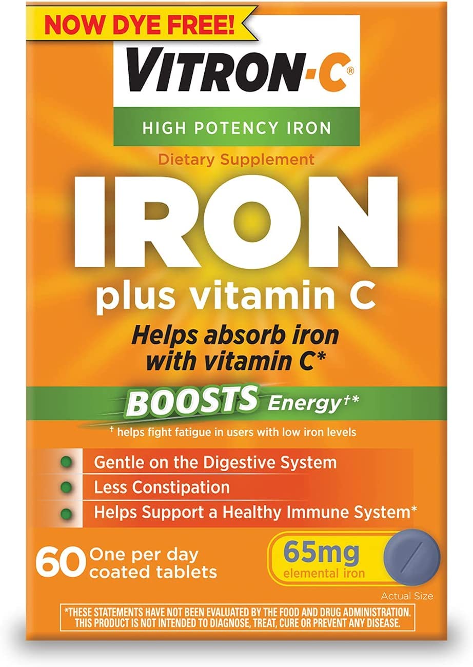 Vitron-C High Potency Iron Supplement front view with packaging
