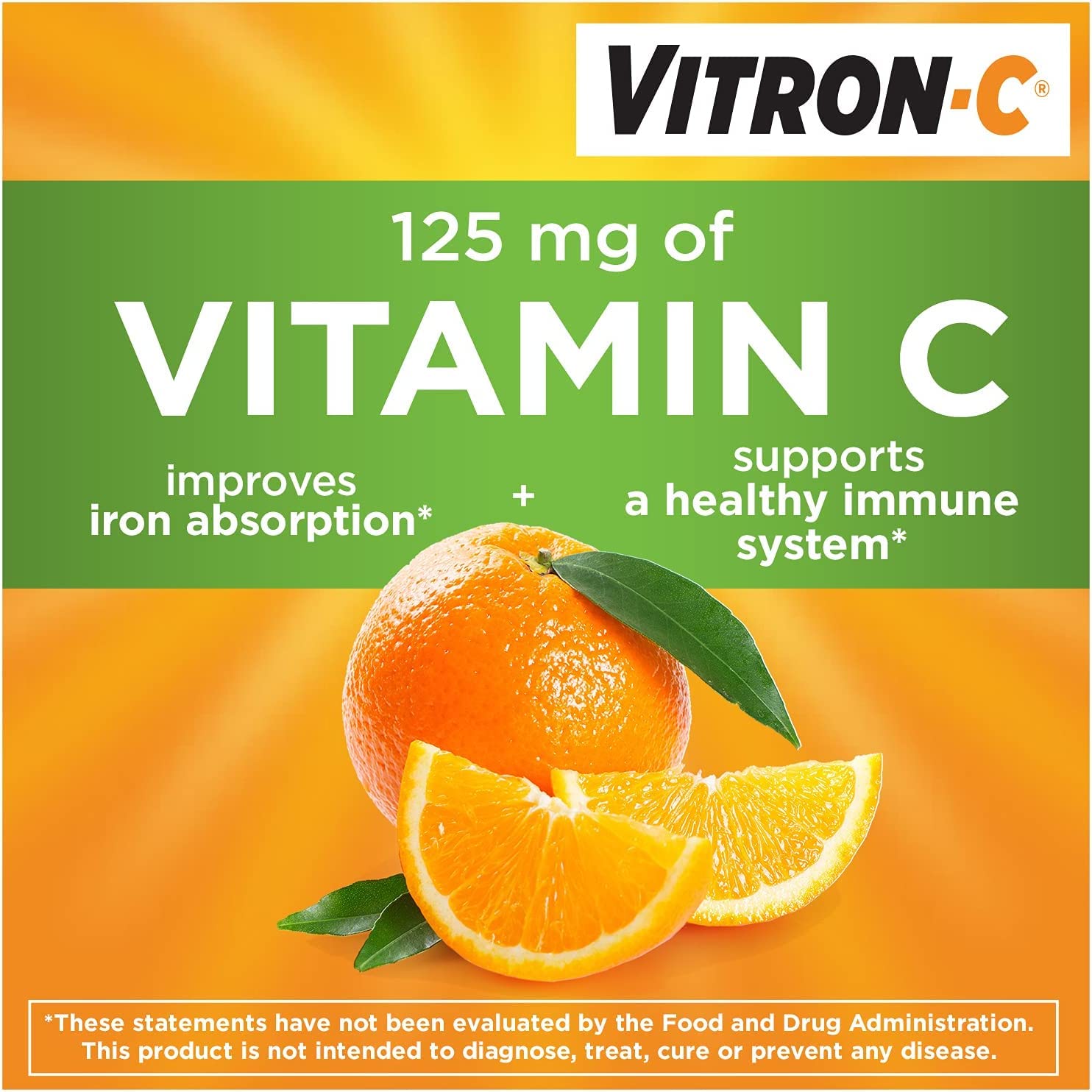 Vitron-C High Potency Iron Supplement ingredients list on the bottle
