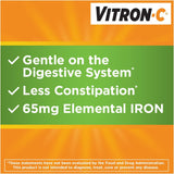 Vitron-C High Potency Iron Supplement Plus Vitamin C back view