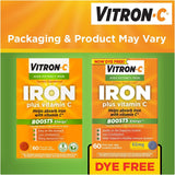 Vitron-C High Potency Iron Supplement Plus Vitamin C side view of tablets