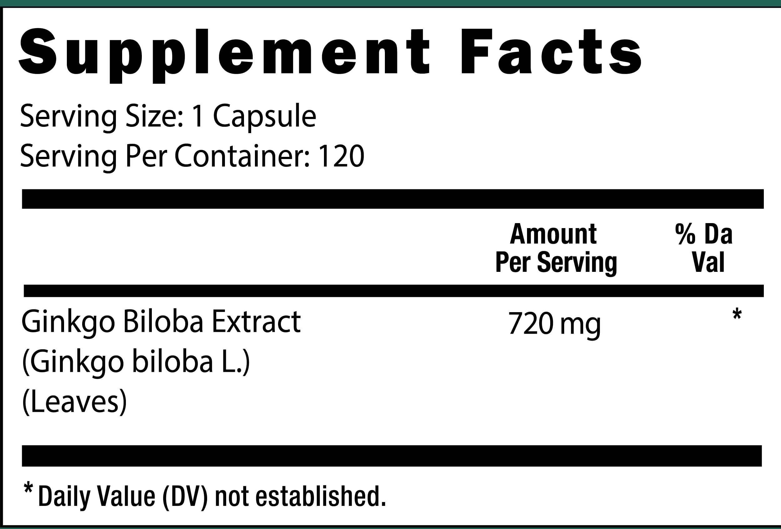 Viva Doria Ginkgo Biloba Extract capsules on wooden surface