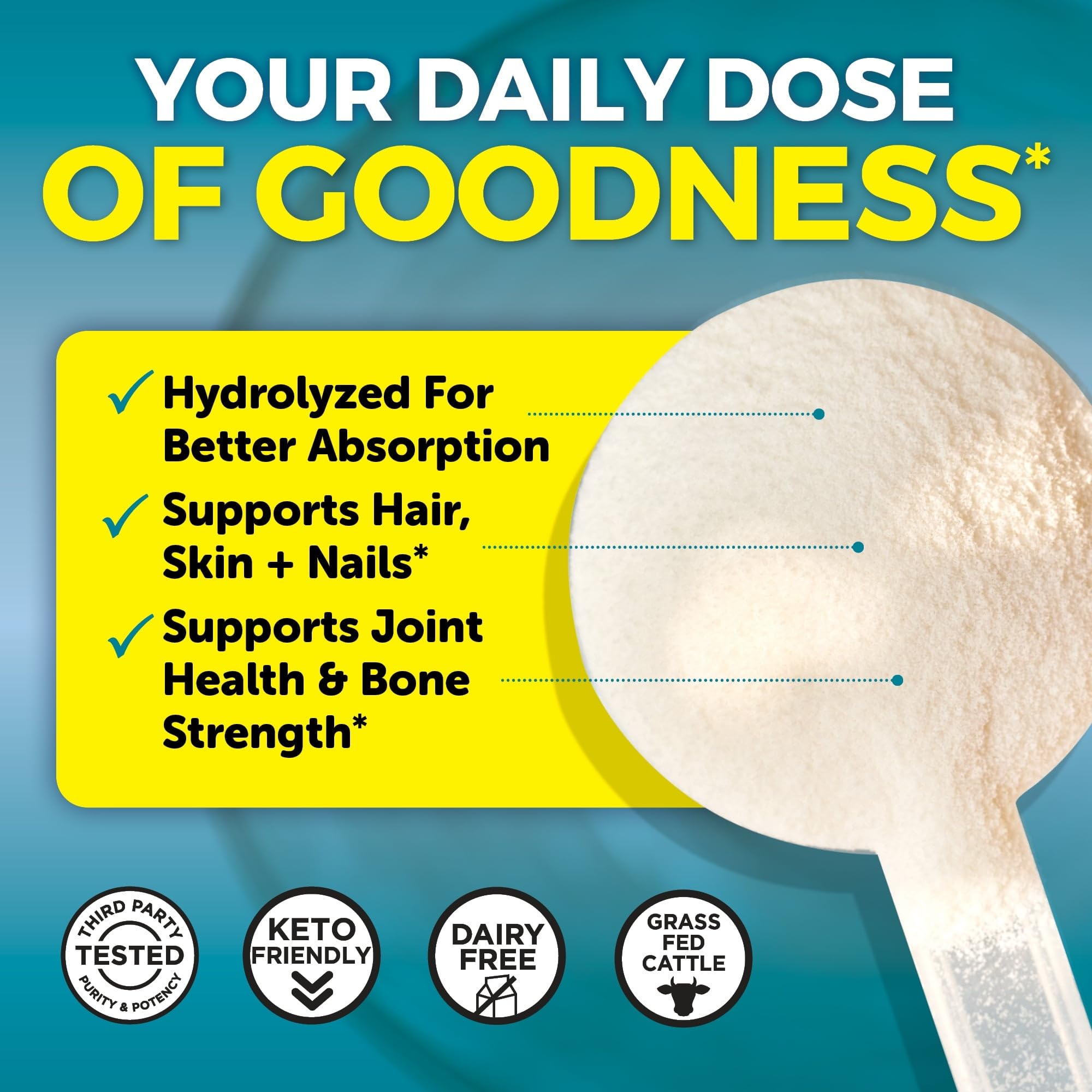 Viva Naturals Collagen Peptides Powder in a smoothie