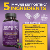 Viva Naturals Elderberry Extract 1000mg bottle on a table