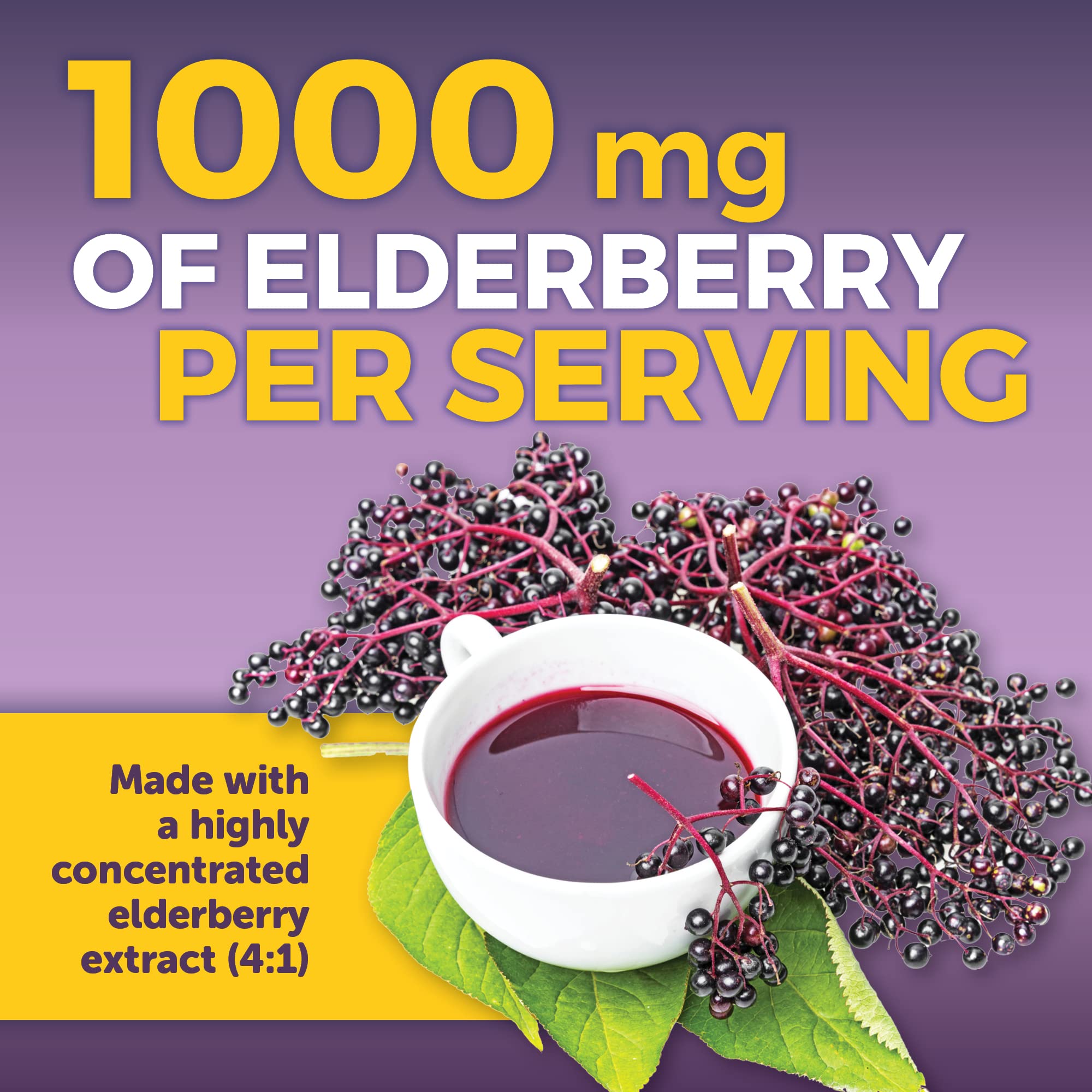 Viva Naturals Elderberry Extract 1000mg with fresh elderberries