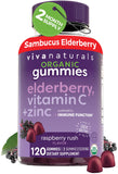Viva Naturals Elderberry Gummies 120 count bottle front view