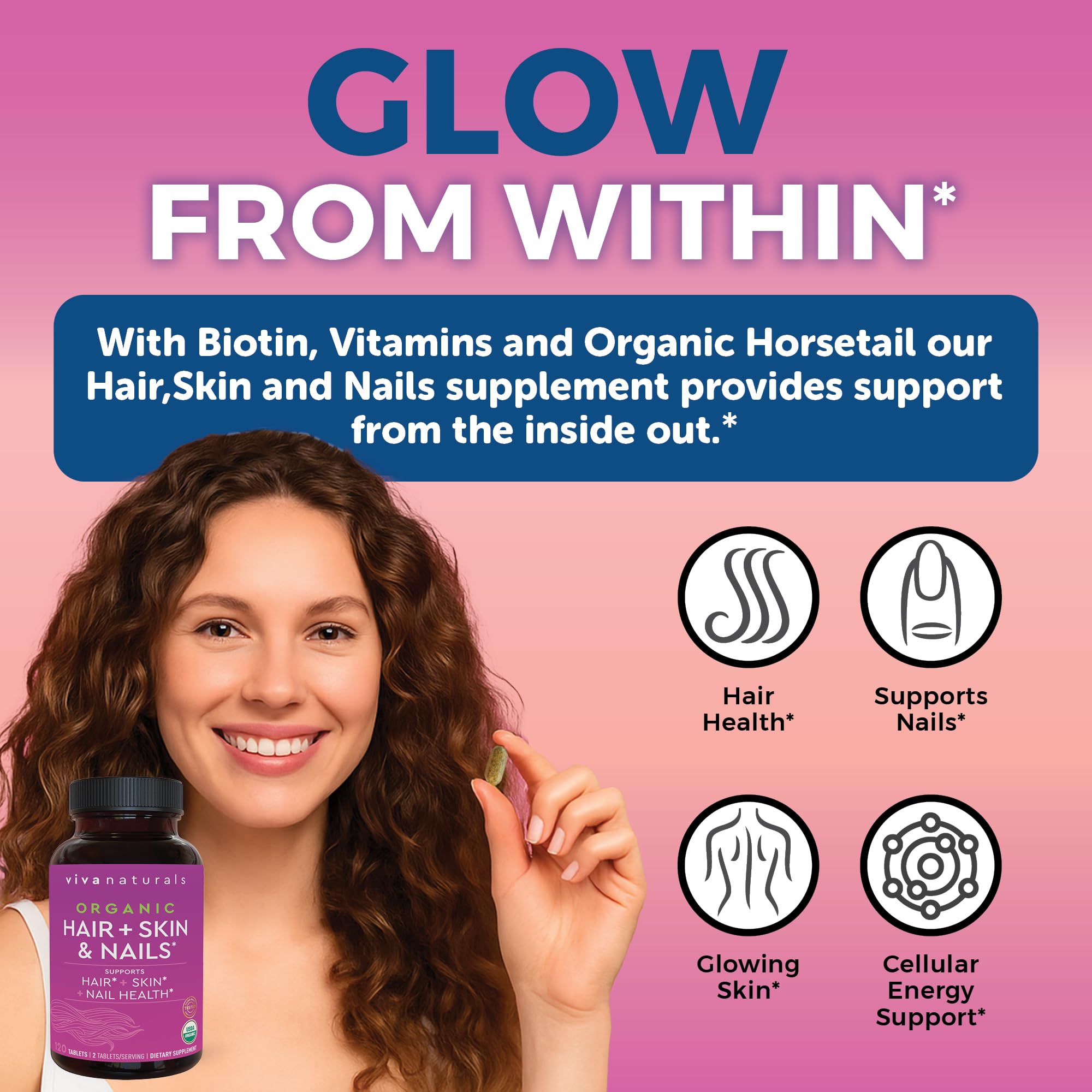 Viva Naturals Hair Skin and Nails Vitamins 5000 mcg Biotin ingredients list