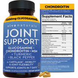Viva Naturals Joint Support Glucosamine 1500mg capsules front view