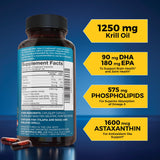 Viva Naturals Krill Oil 1250mg bottle on a kitchen counter