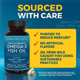 Viva Naturals Omega-3 Fish Oil softgels in a hand