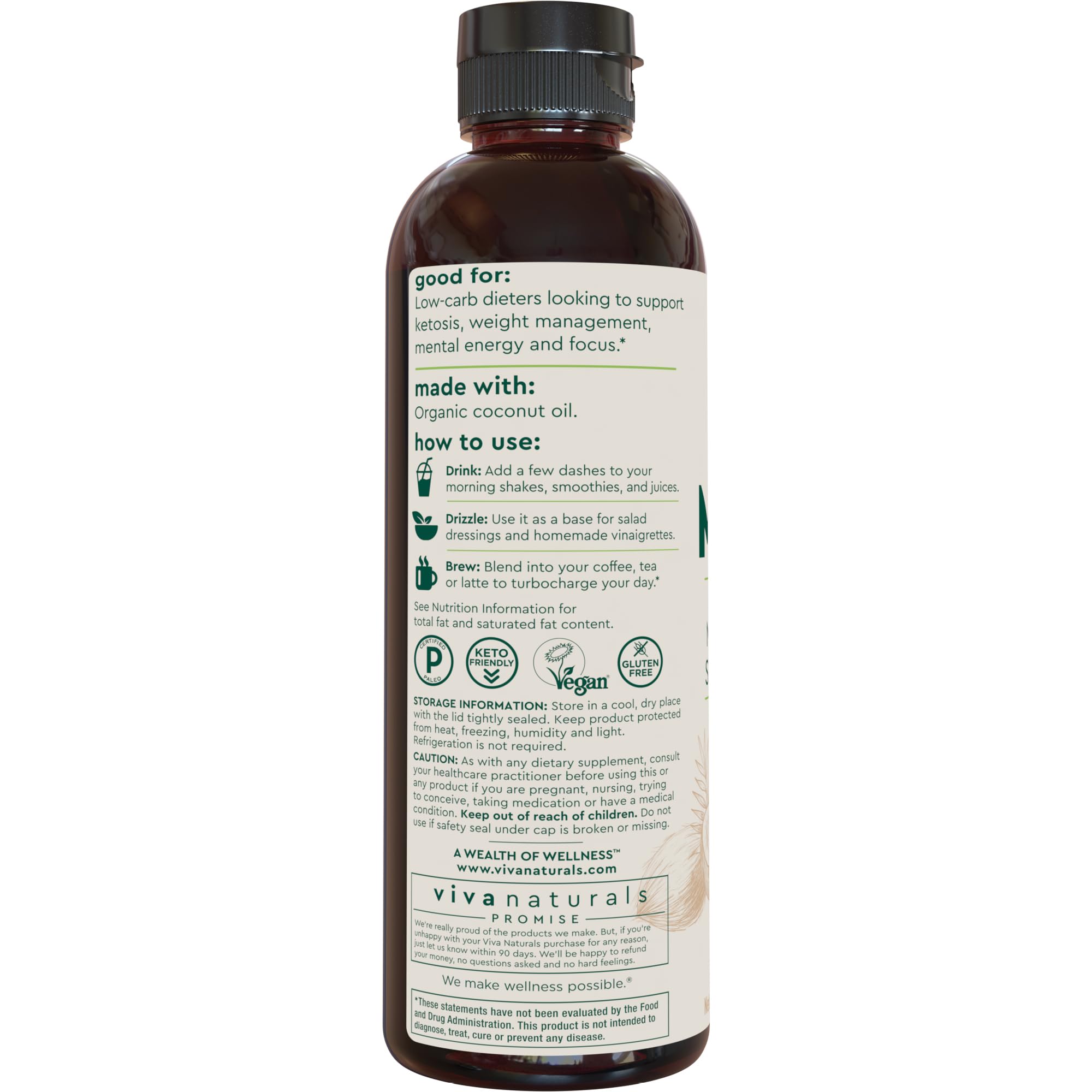 Viva Naturals Organic MCT Oil 472g in a salad dressing