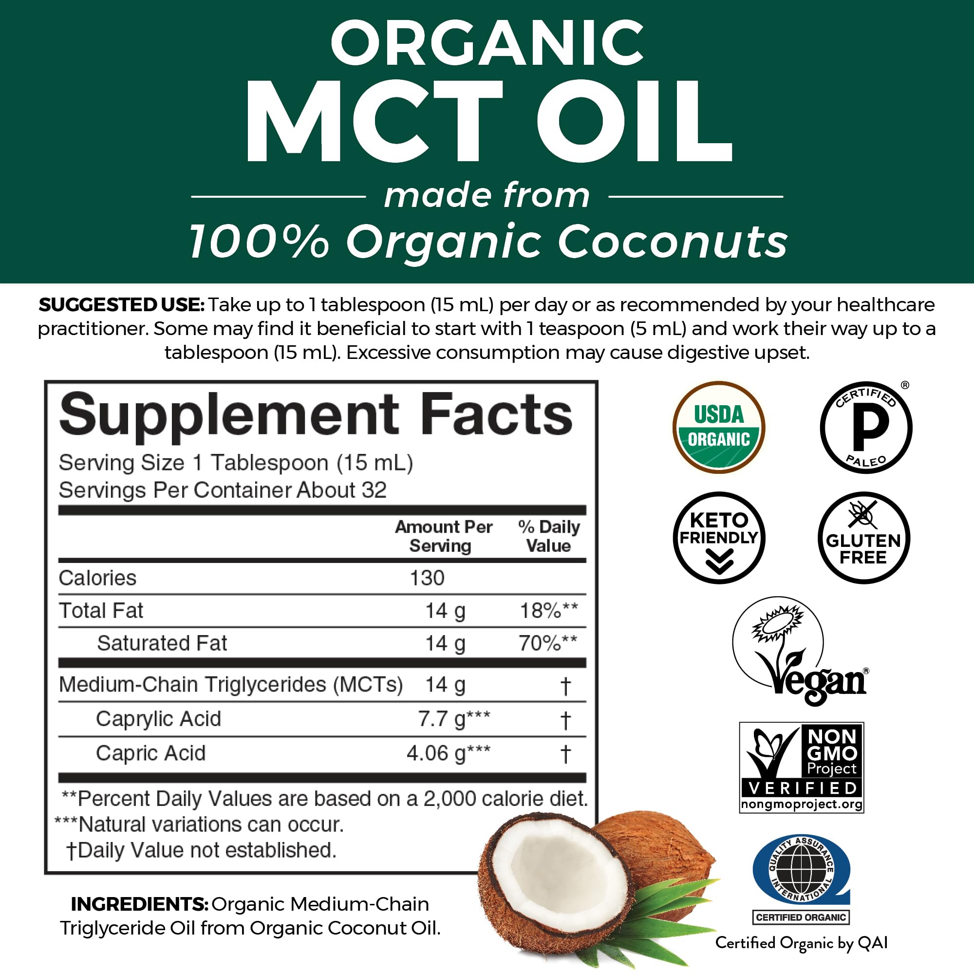 Viva Naturals Organic MCT Oil 472g in a smoothie