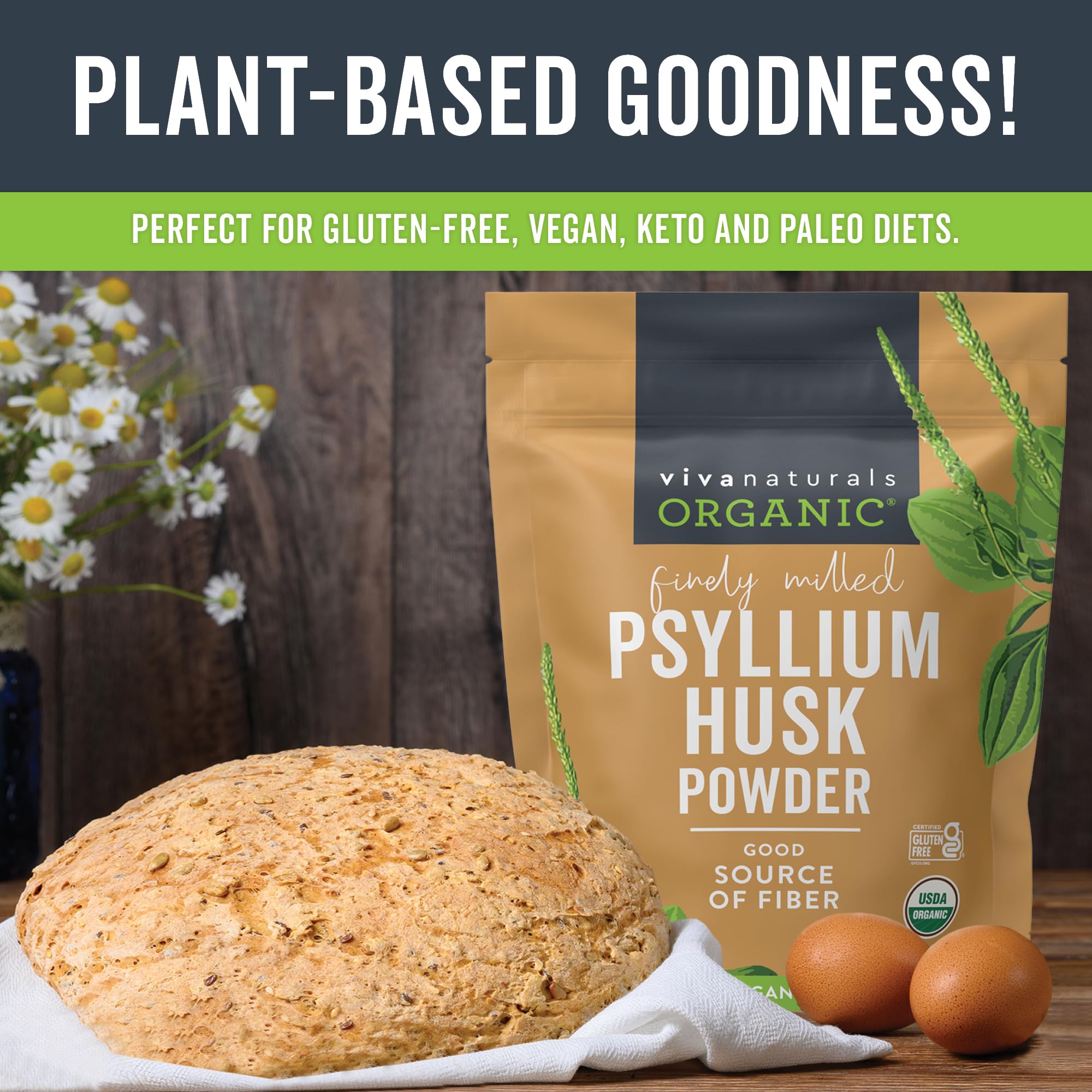 Viva Naturals Psyllium Husk Powder 680g packaging