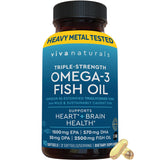 Viva Naturals Triple Strength Omega-3 Fish Oil 2500mg front view