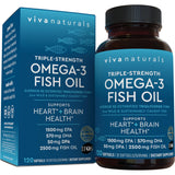 Viva Naturals Triple Strength Omega-3 Fish Oil 2500mg softgel front view