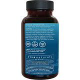 Viva Naturals Triple Strength Omega-3 Fish Oil 2500mg softgel with a glass of water