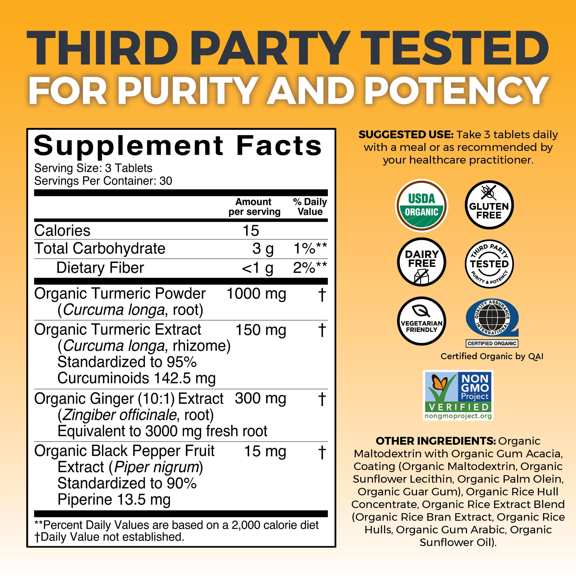 Viva Naturals Turmeric and Ginger Supplement side view