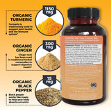 Viva Naturals Turmeric and Ginger Supplement with measuring spoon