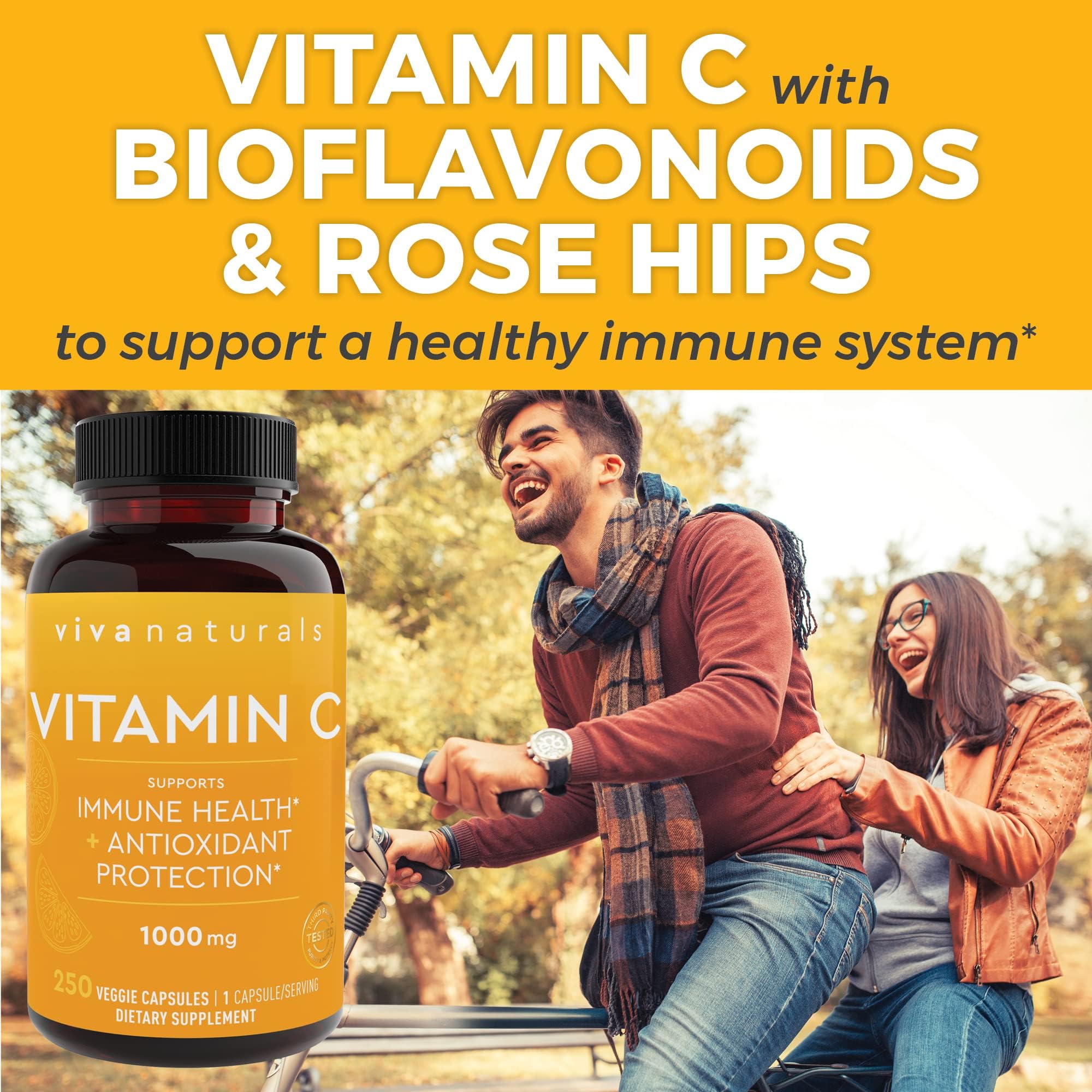 Viva Naturals Vitamin C Capsules 1000mg close-up of capsules