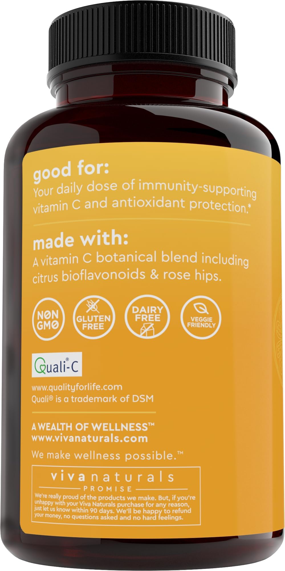 Viva Naturals Vitamin C Capsules 1000mg with citrus fruits