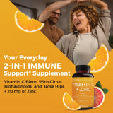 Viva Naturals Vitamin C + Zinc Sulfate capsules bottle with label
