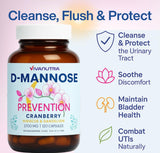 VIVANUTRA Cranberry D-Mannose Capsules 120 Count packaging