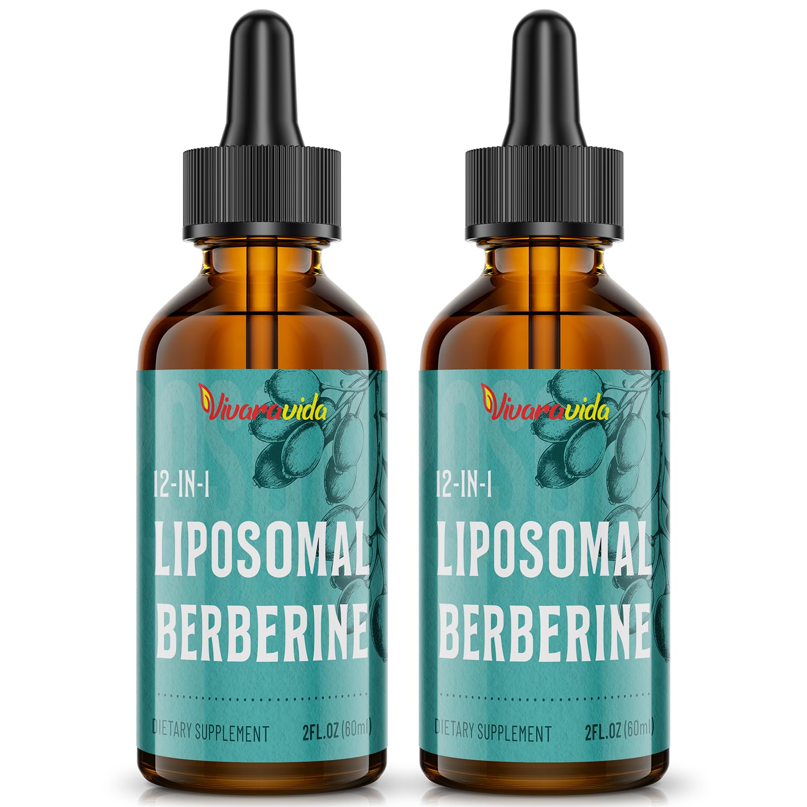 Vivaravida Berberine Drops 3000mg front view with packaging