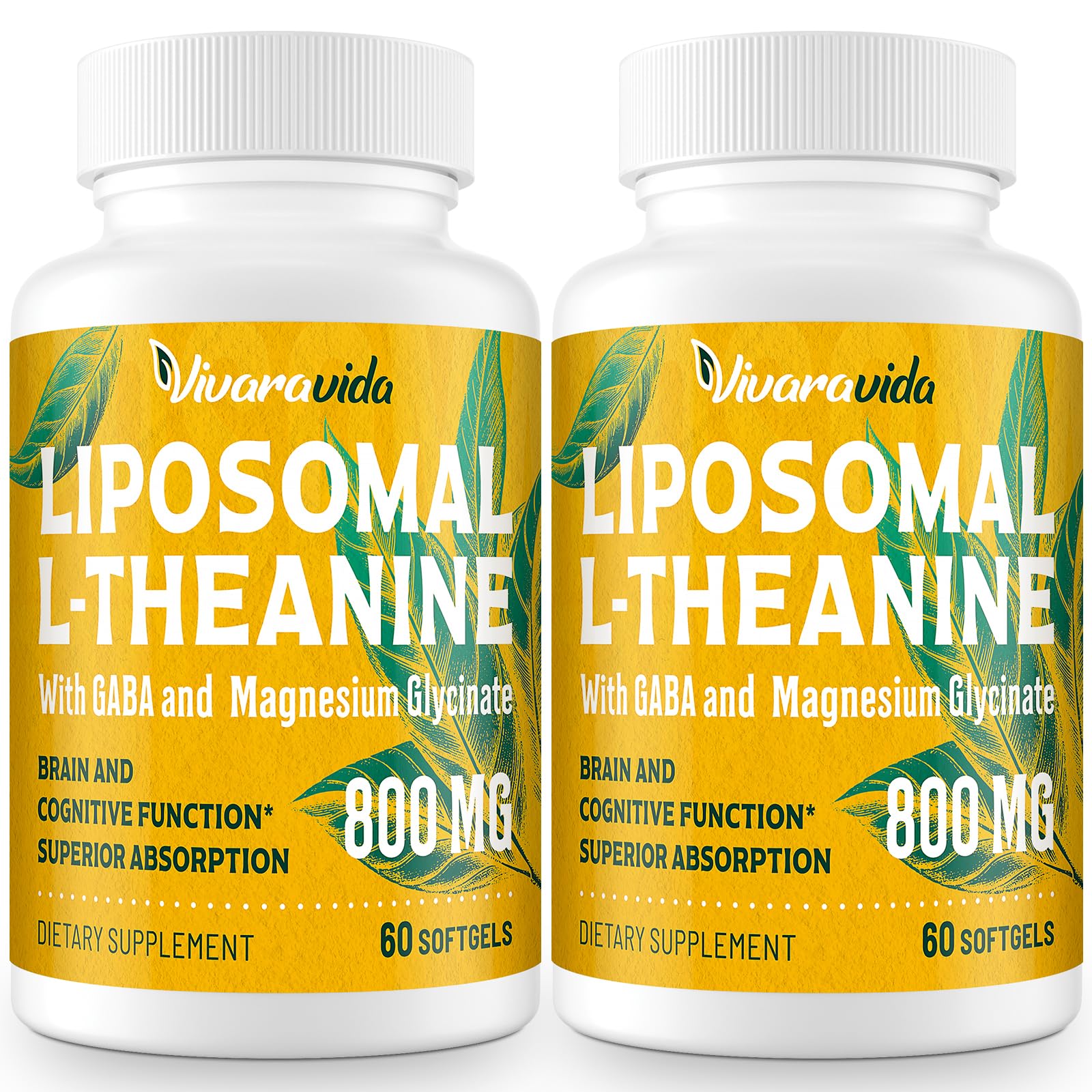 Vivaravida L-Theanine Softgels front view with packaging