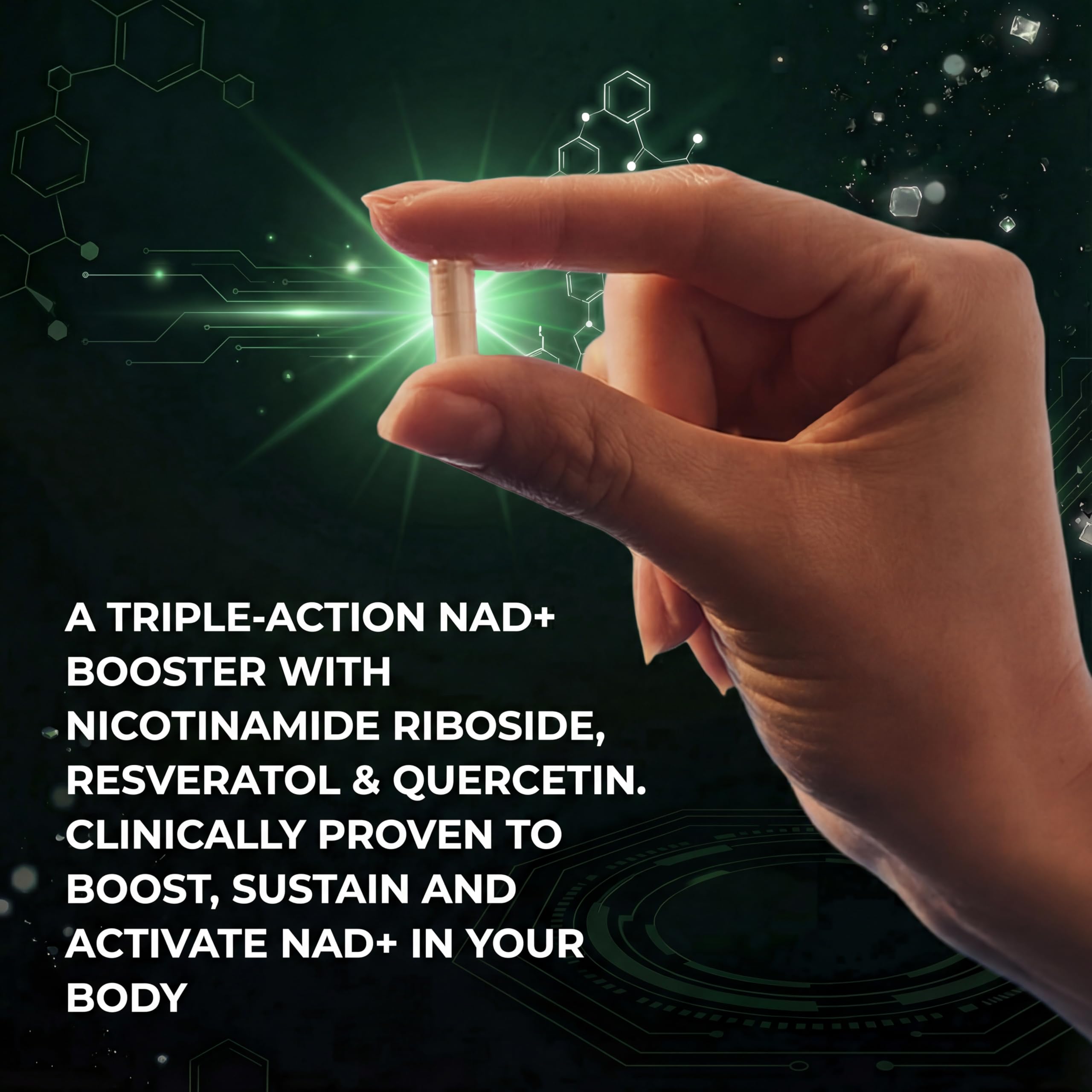 VivaThrive NAD+ Complex Resveratrol Supplement packaging details