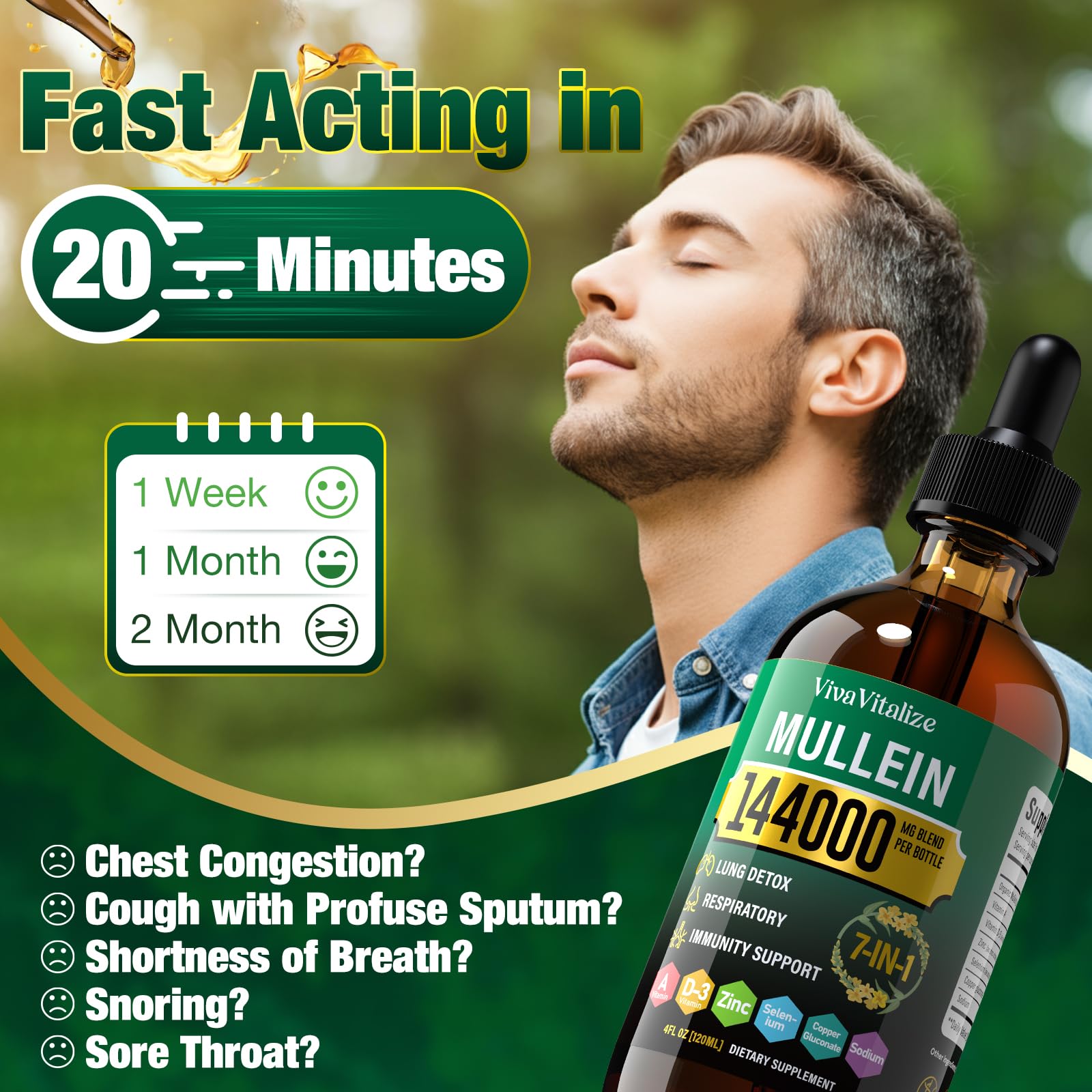 VivaVitalize Mullein Drops dropper in use