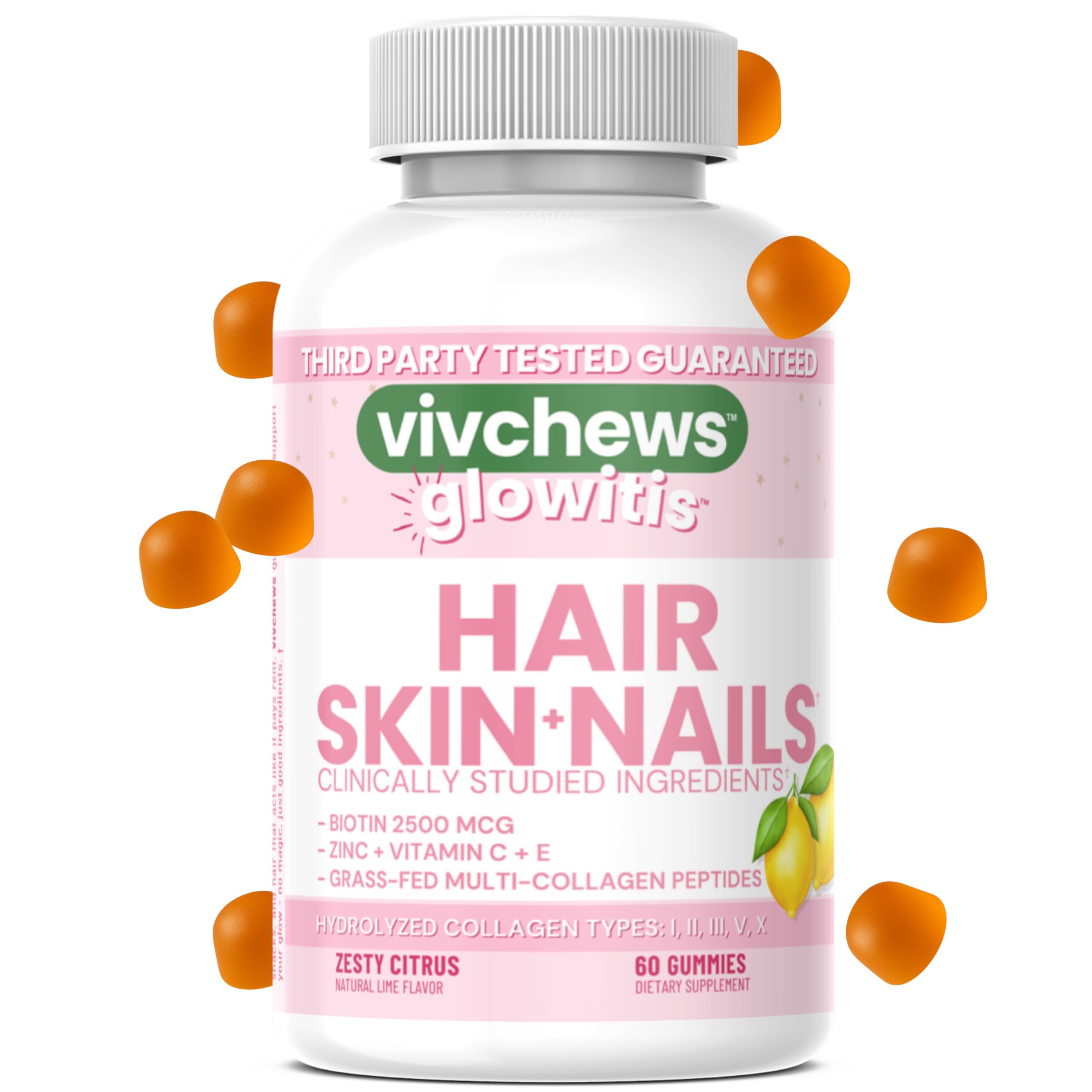 vivchews Biotin Gummies showing the clean formula label