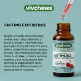 vivchews Methyl B12 Liquid Drops on a wooden table