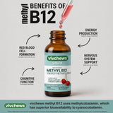 vivchews Methyl B12 Liquid Drops with measuring spoon