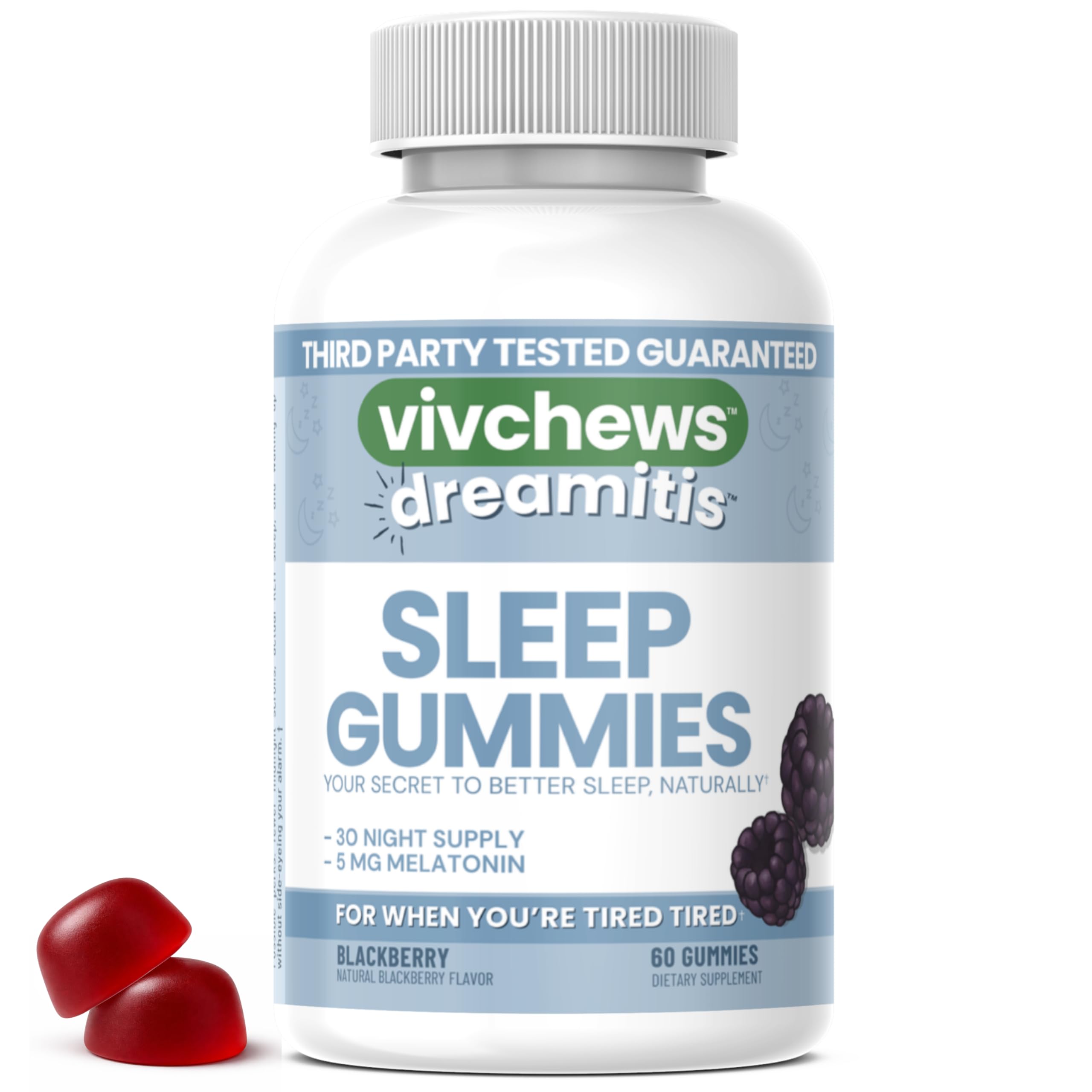 vivchews Nighttime Sleep Gummies 5mg Melatonin front view