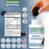 vivchews Nighttime Sleep Gummies close-up of blackberry flavour