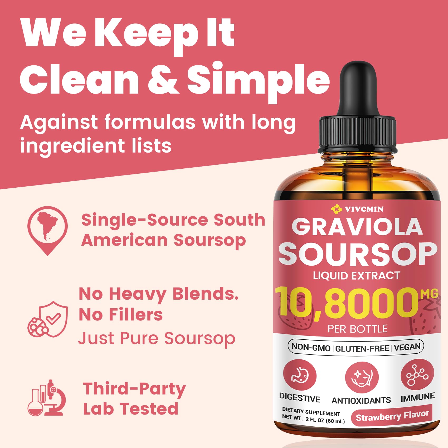 vivcmin Soursop Drops 91g with natural ingredients