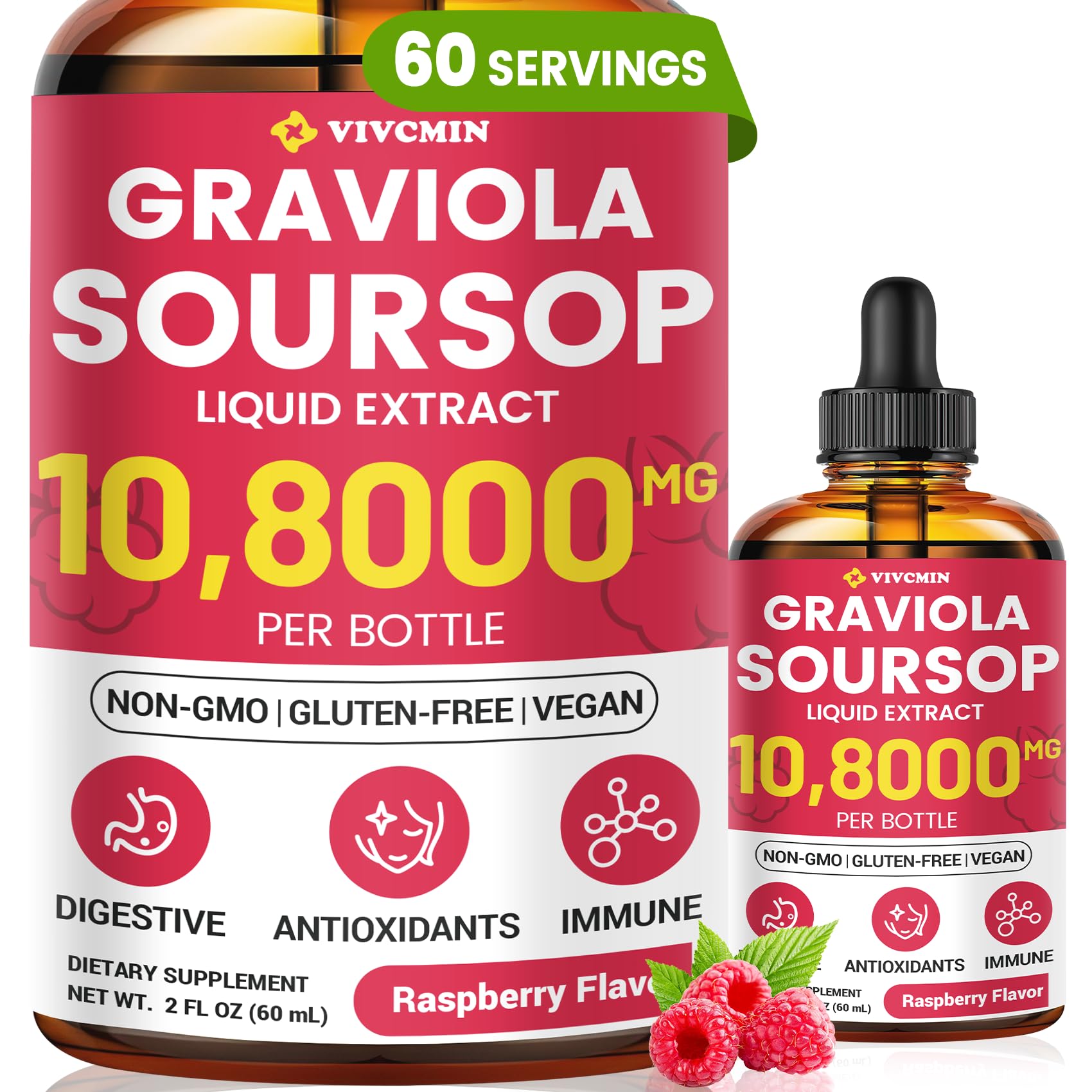 vivcmin Soursop Drops bottle front view