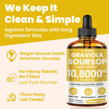 vivcmin Soursop Drops bottle on a kitchen counter