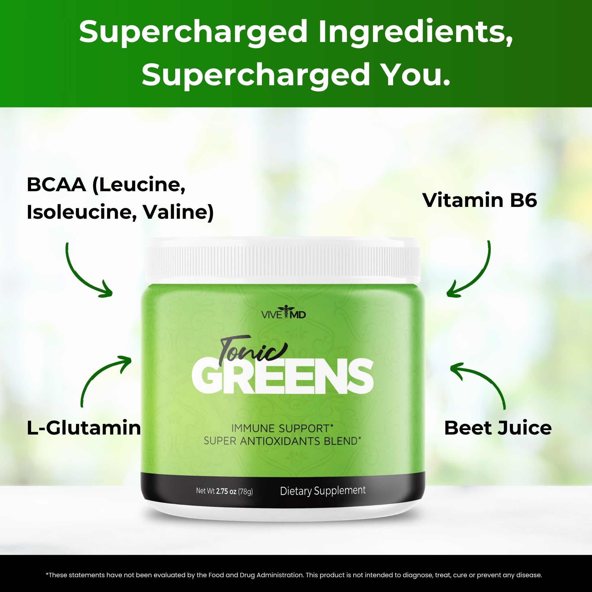 VIVE MD BCAA Supplement 109g on a gym bench