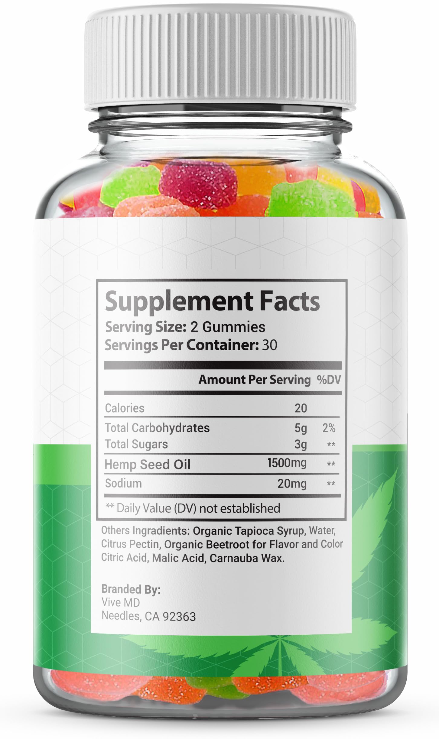 VIVE MD Omega 3-6-9 Supplement capsule bottle side view