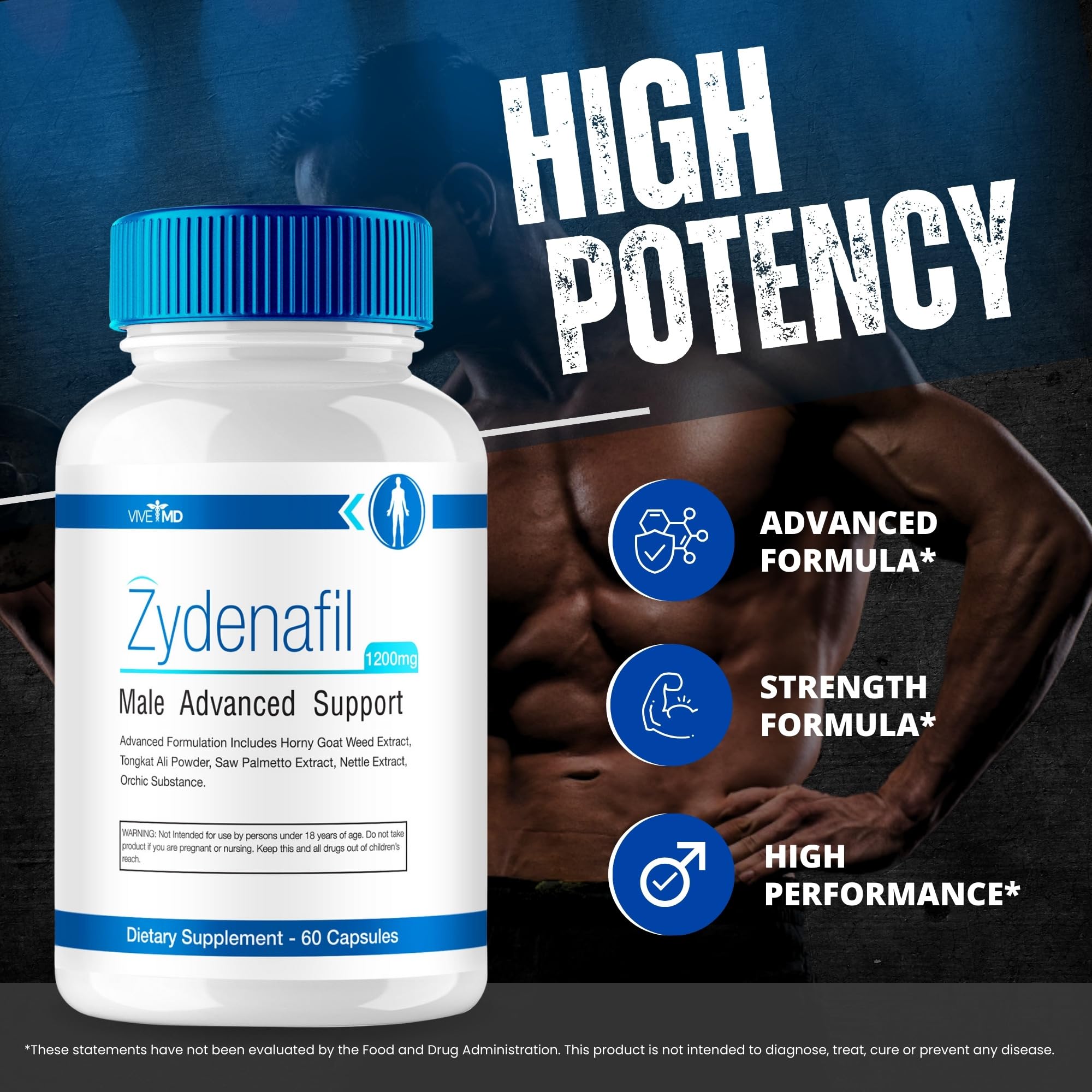 VIVE MD Saw Palmetto Supplement capsules close-up