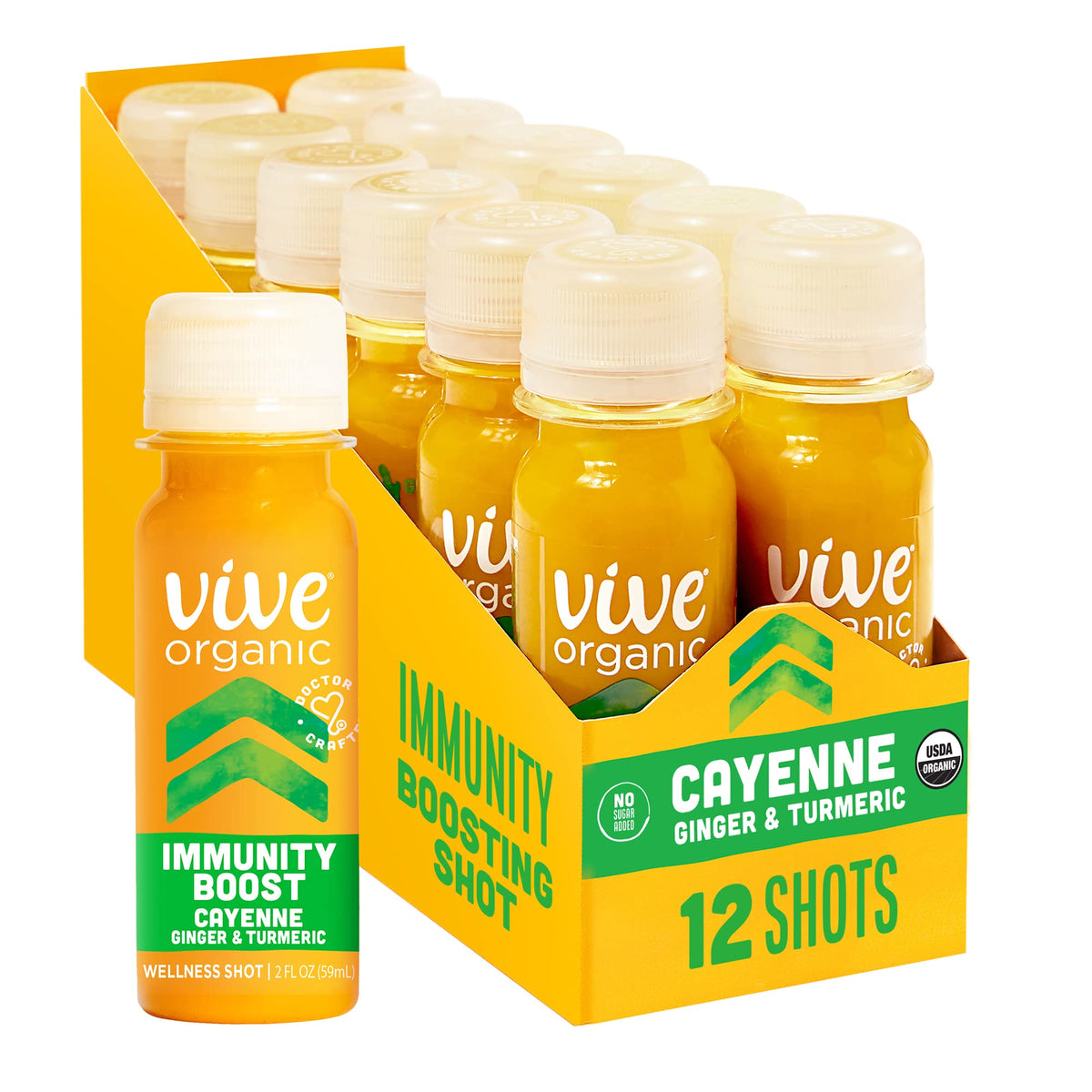 Vive Organic Cayenne Shot 454g front view with packaging