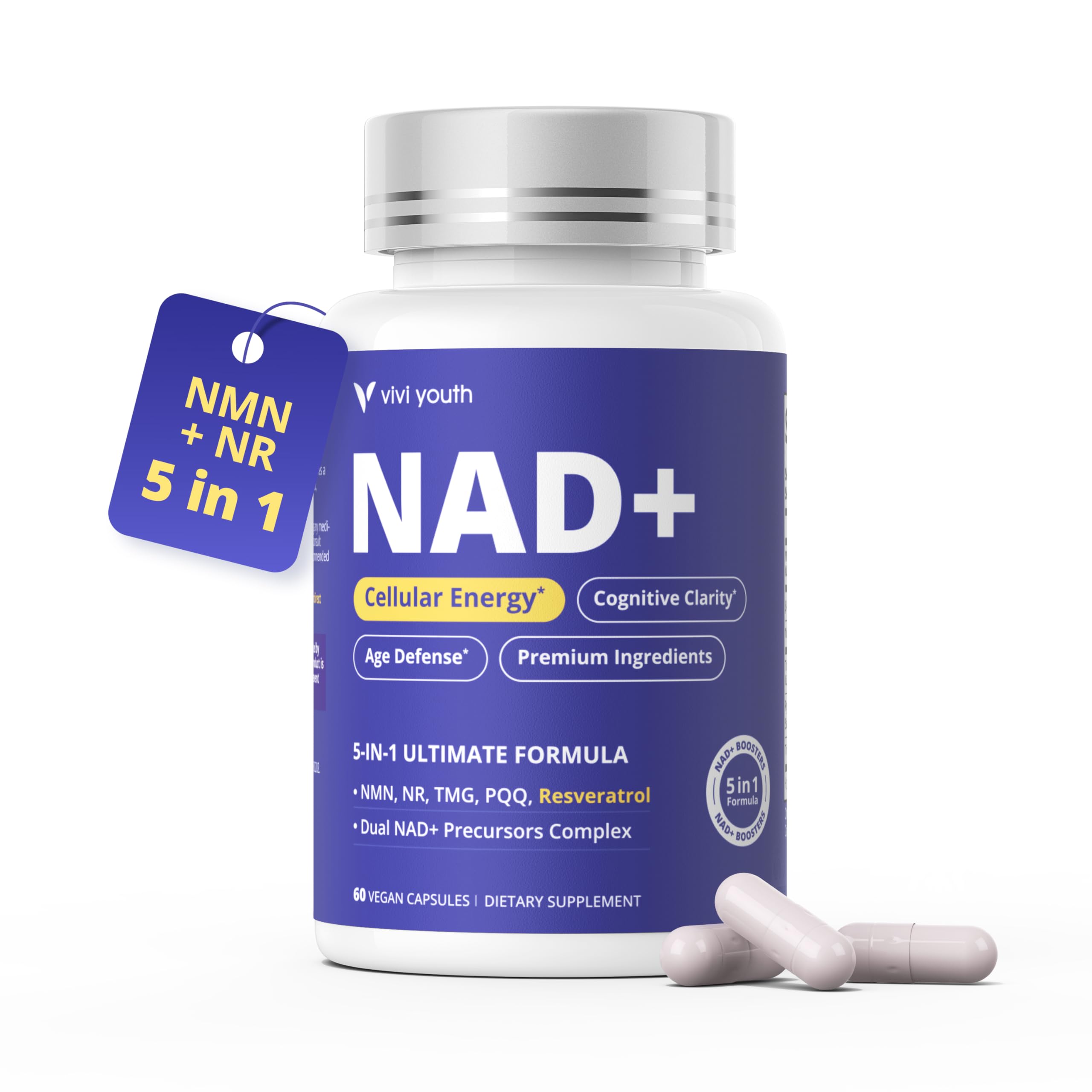 VIVI Youth Resveratrol Supplement 60 capsules front view