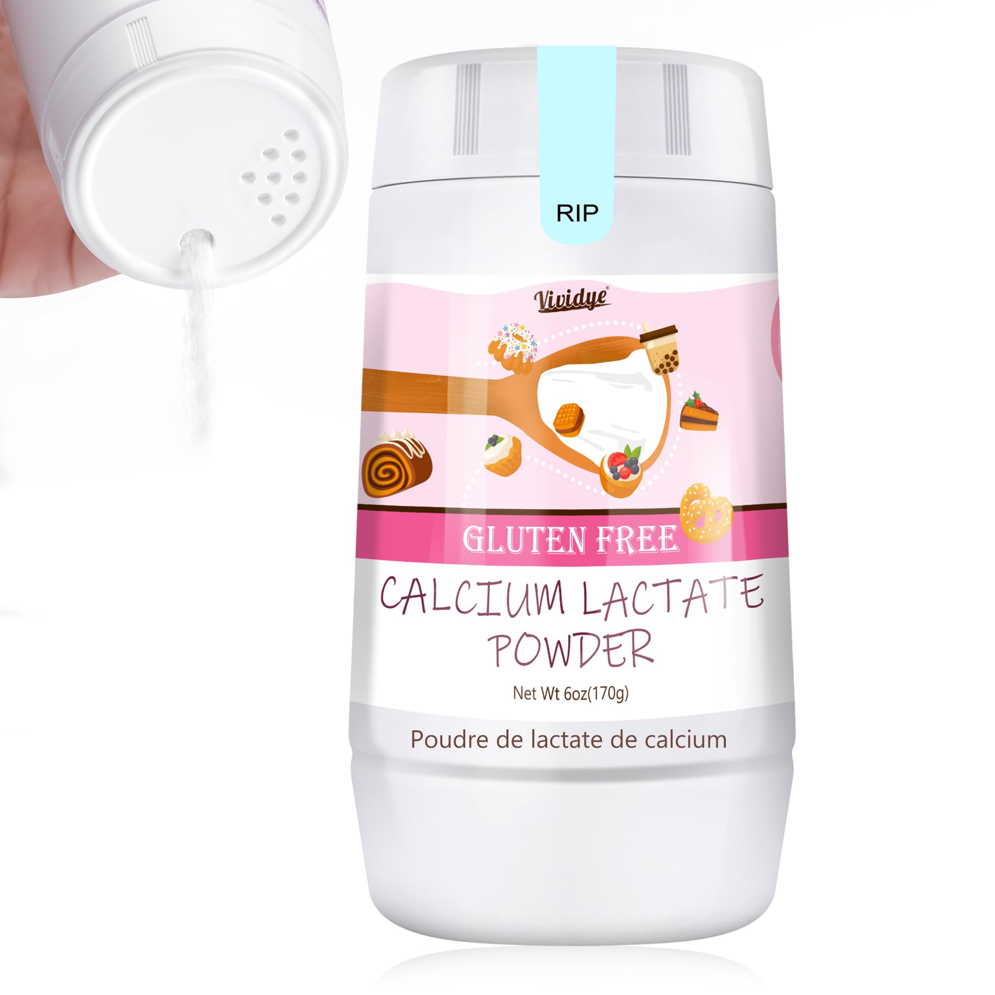 Vividye Calcium Lactate Powder 209g front view
