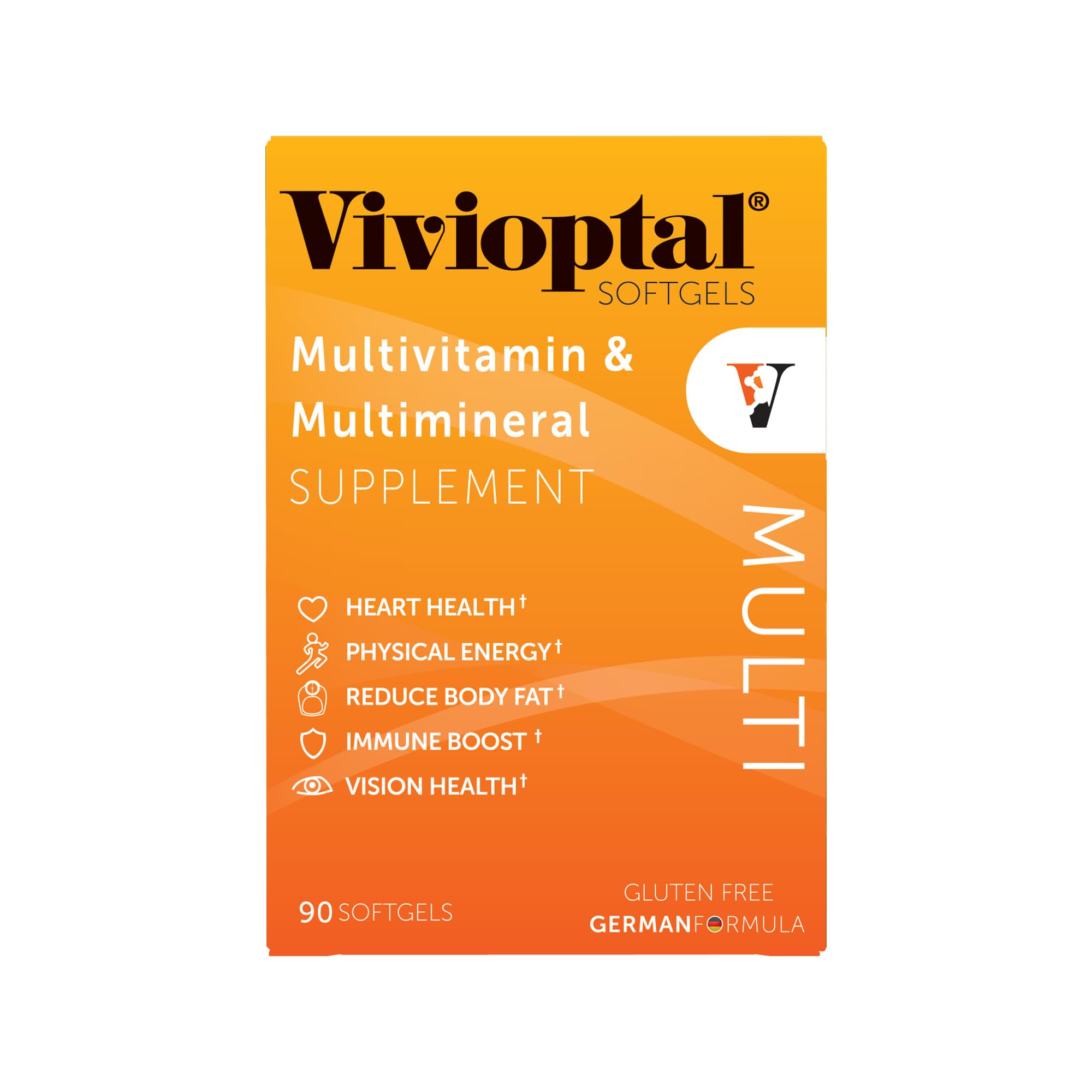 Vivioptal Vitamins Multivitamin Softgels back view with ingredients