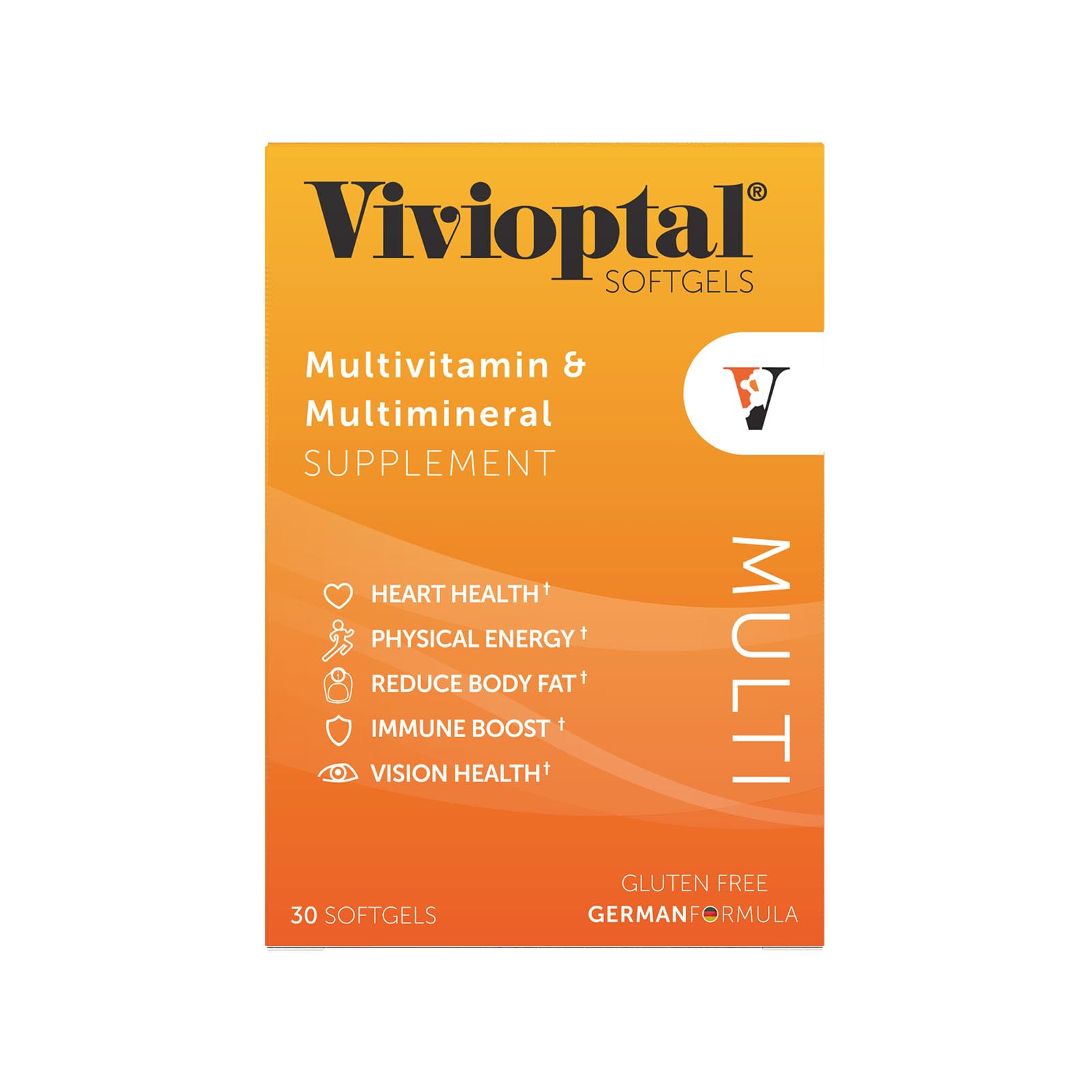 Vivioptal Vitamins Multivitamin Softgels side view showing capsule