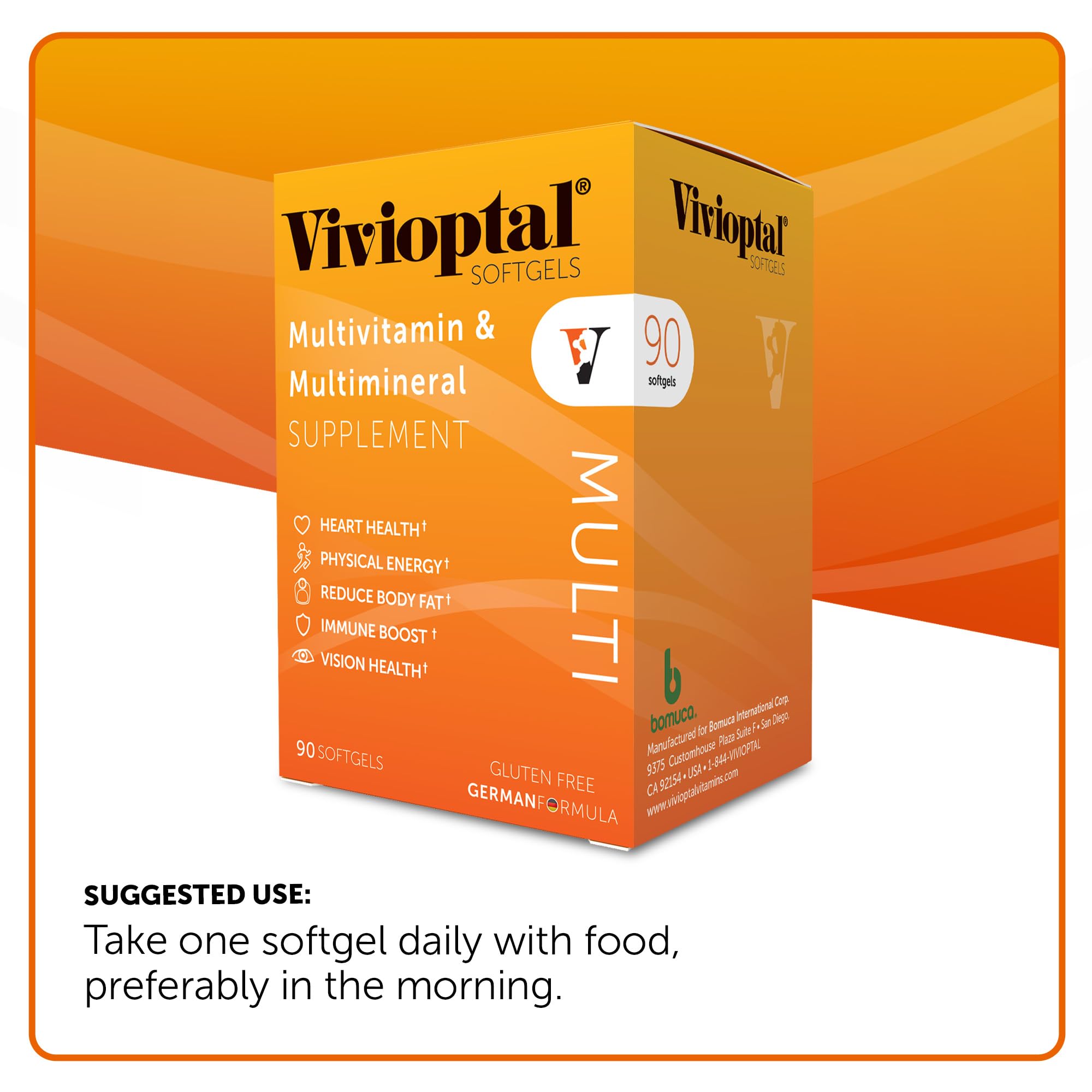 Vivioptal Vitamins Multivitamin Softgels with a softgel displayed