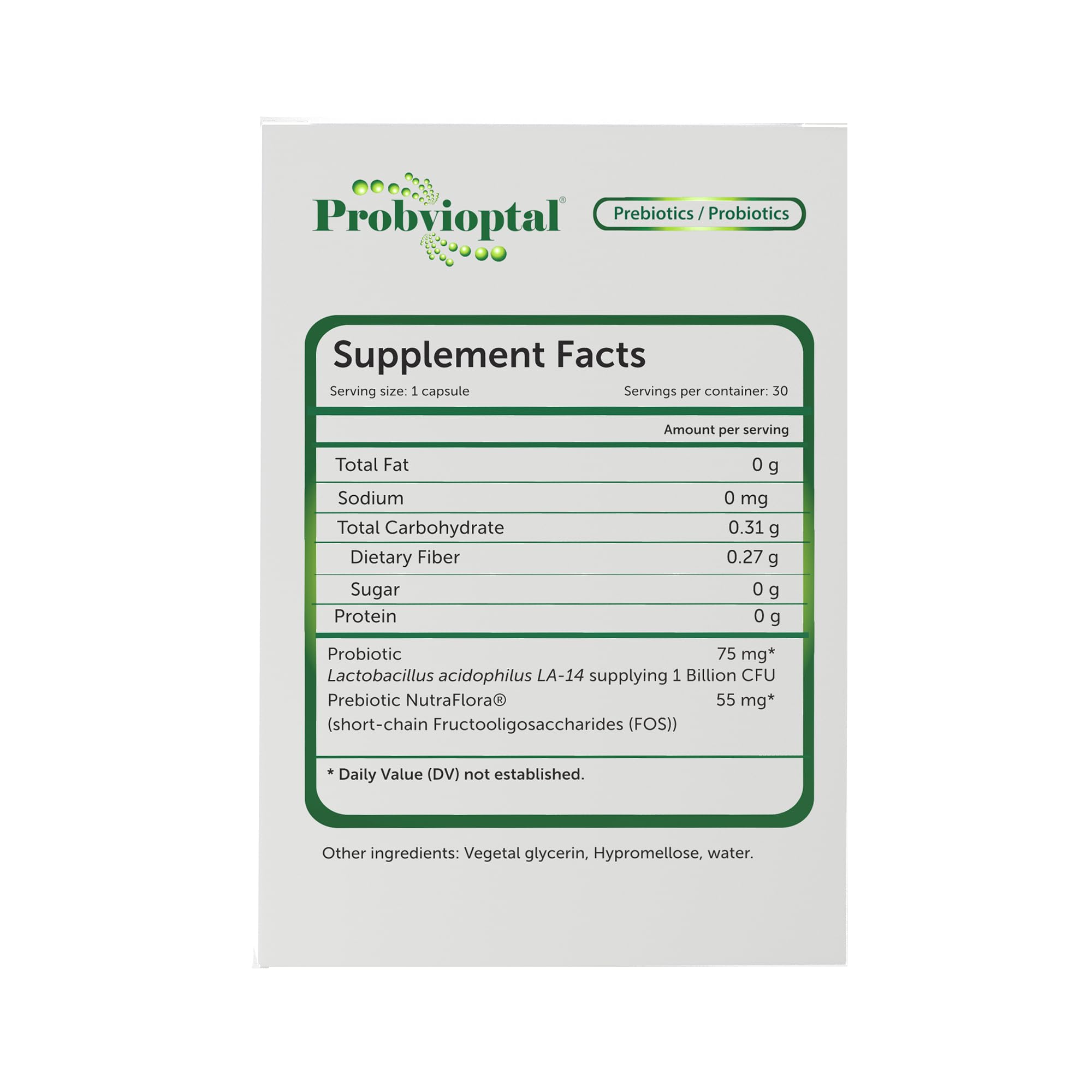 Vivioptal Vitamins Prebiotic + Probiotic Capsules with packaging