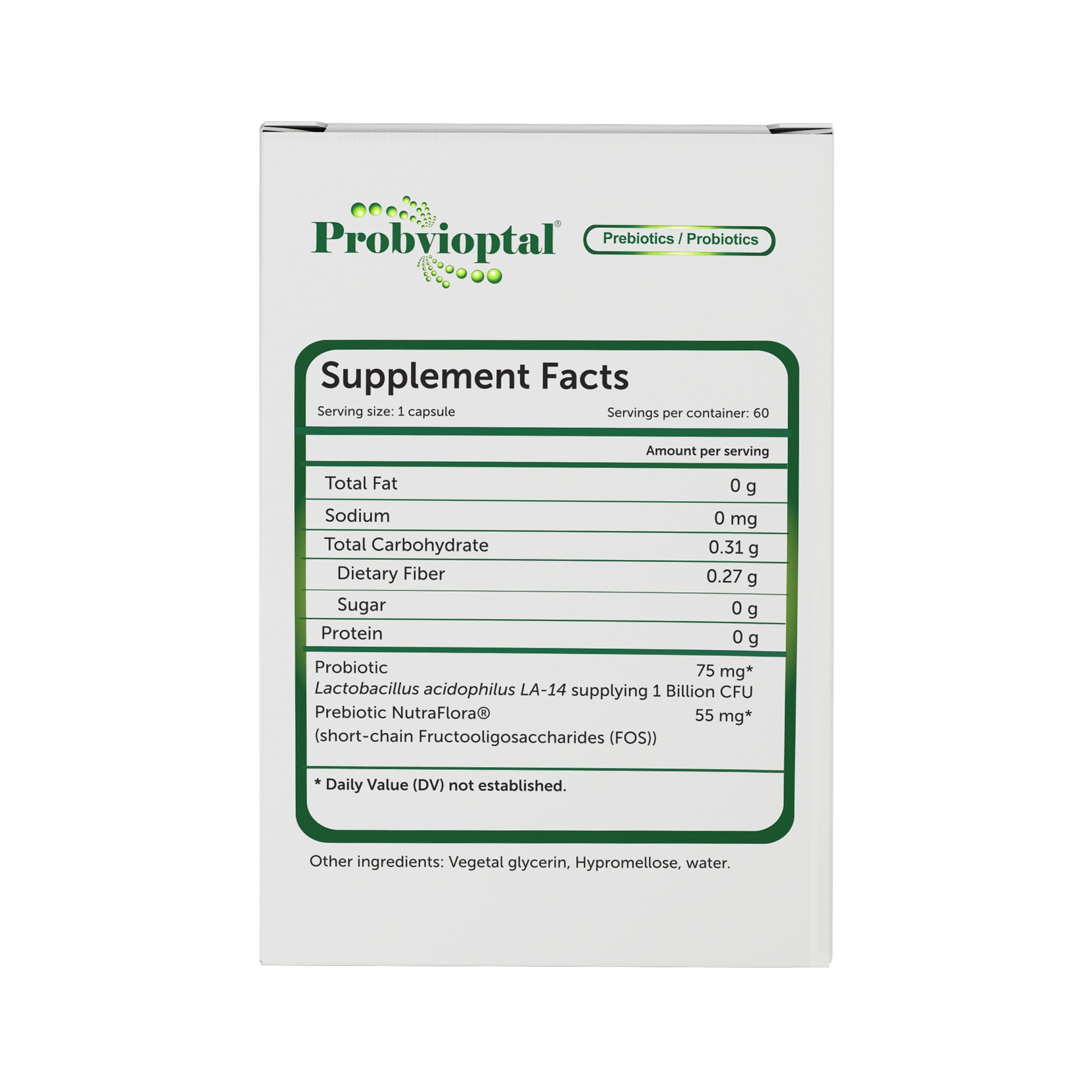 Vivioptal Vitamins Probiotic Acidophilus packaging side view