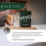 Vivo Life Creatine Monohydrate Powder 252g with water